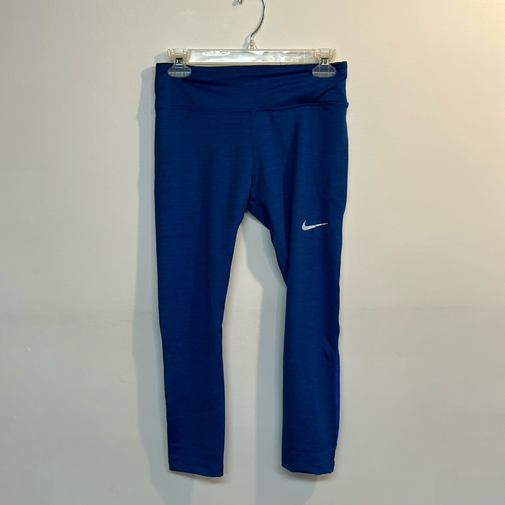 Nike brand women’s workout leggings 3/4 length size M blue color - Picture 1 of 6